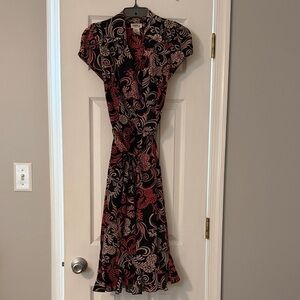 J.B.S. Sheer Black and Pink Floral Dress with Slip Women’s Size 8